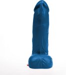 Hoenir XL niebieski model intymny z przyssawką, anatomiczna powierzchnia, PVC, 19 cm