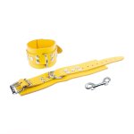 Red Leather Skórzane Kajdanki Żółte 6 cm – Regulowane, metalowe zapięcia