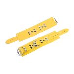 Red Leather Skórzane Kajdanki Żółte 6 cm – Regulowane, metalowe zapięcia