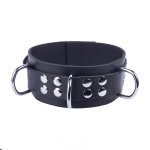 Red Leather Skórzany Naszyjnik Black – Regulowany Pasek Metalowy 38-52 cm