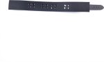 Red Leather Skórzany Naszyjnik Black – Regulowany Pasek Metalowy 38-52 cm