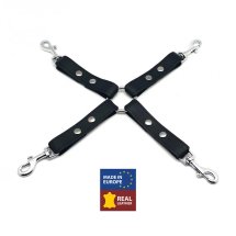 Red Leather skorzany węzeł z haczykami czarny 16,5 cm – ręczne wykonanie, garbowana skora