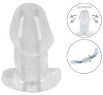 ANOS Tunnel Plug Transparent – anatomiczny korek z otworem, przezroczysty TPE, 10,2 cm