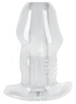 ANOS Tunnel Plug Transparent – anatomiczny korek z otworem, przezroczysty TPE, 10,2 cm