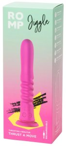ROMP Jiggle – wibrujący model z funkcją ruchu, silikon medyczny, fioletowy, przyssawka