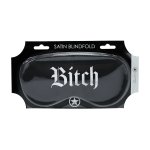 Bijoux Indiscrets Printed Satin Mask Black – satynowa maska na oczy z nadrukiem, czarna