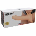 Hidden Desire Inferno – silikonowy rękaw intymny z uprzężą 18 cm, czarny, regulowany pas
