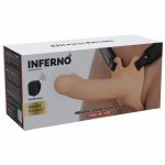 Hidden Desire Inferno – wibrujący pas intymny z silikonowym rękawem 16 cm, 10 trybów, IPX6