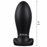 Hidden Desire Extreme Heavy Stretcher – korek silikonowy M, czarny, szeroka podstawa