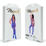 Mapele Leopard Fishnet Bodystocking niebieski uniwersalny rozmiar z otwartym tyłem