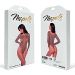Mapele Leopard Print Body z Siateczki Długi Rękaw One Size panterkowy wzór