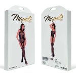 Mapele Maxi Rose Fishnet Bodystocking czarny uniwersalny duże róże i halterowy dekolt