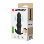 Pretty Love AEAEAS silikonowy wibrujący korek analny, 10 trybów, czarny, ergonomiczny