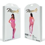 Mapale Feather Kiss Fishnet Bodysuit Bubbelgum Pink, siateczkowy, motyw serc, One Size