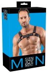Svenjoyment Men's Chest Harness czarny, regulowany, ekoskóra, metalowe detale