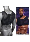 CalExotics Radiance Crop Top damski z siateczki i kryształkami, czarny, elastyczny