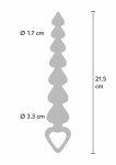 TOYJOY Heart Beads – silikonowe koraliki intymne z uchwytem serce, 7-stopniowe