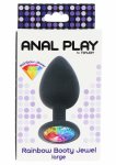 TOYJOY Rainbow Booty Jewel Large – silikonowy model z tęczowym kryształem, 9,5 cm