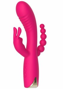 TOYJOY Aphrodite Triple Vibrator potrójna stymulacja twin motor fioletowy, silikon medyczny