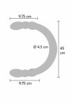 TOYJOY Double Digger Dong 45 cm dwustronny model PVC transparentny z żebrowanymi końcówkami
