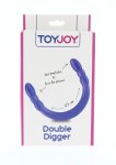 TOYJOY Double Digger Dong 45 cm dwustronny model PVC transparentny z żebrowanymi końcówkami