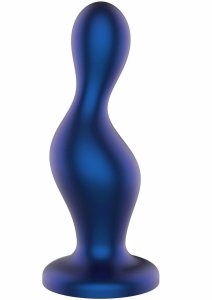 TOYJOY The Hitter Metal Blue silikonowy korek analny z szeroką bazą, metaliczny niebieski