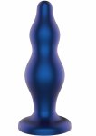 TOYJOY The Striker metaliczny niebieski korek analny silikonowy z ergonomiczną podstawą