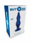 TOYJOY The Striker metaliczny niebieski korek analny silikonowy z ergonomiczną podstawą