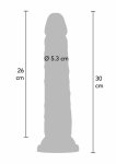 TOYJOY Deluxe Dual Density Dong 30 cm TPE – beżowy model z przyssawką, dwuwarstwowa konstrukcja