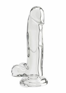 TOYJOY Get Real Clear Dildo TPE 18 cm – przezroczysty model z przyssawką, elastyczny