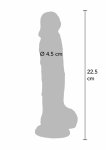 TOYJOY Get Real Clear Dildo TPE 22,5 cm – przezroczysty, elastyczny model z przyssawką
