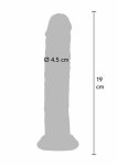TOYJOY Get Real Clear Dong 19 cm – przezroczysty model TPE z przyssawką, anatomiczny