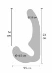 TOYJOY Bend Over Boyfriend Strapless silikonowy 23 cm – czarny, system bezpaskowy, anatomiczny