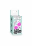 ToyJoy Funky Love Balls – kulki intymne silikonowe, różowe, 3,5 cm, system łączenia