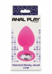 TOYJOY Diamond Booty Jewel Large silikonowy model z kryształem, czarny, rozmiar L
