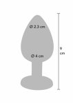 TOYJOY Diamond Booty Jewel Large silikonowy model z kryształem, czarny, rozmiar L