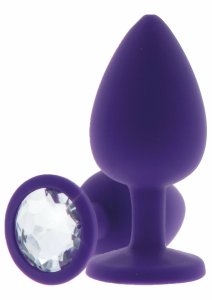 TOYJOY Diamond Booty Jewel Large silikonowy model z ozdobnym kryształem, czarny, rozmiar L