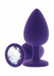 TOYJOY Diamond Booty Jewel Small silikonowy model z kryształem, czarny, rozmiar S