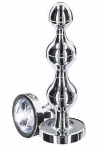 TOYJOY Diamond Star Beads Large metalowy model z kryształem, 3 kulki, srebrny