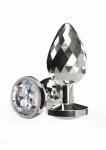 TOYJOY Disco Diamond Plug Small aluminiowy model z kryształem, rozmiar S, diamentowa powierzchnia