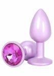 ToyJoy HAPPINESS Shine Like A Star silikonowy plug z kryształkiem, czarny, gładka powierzchnia