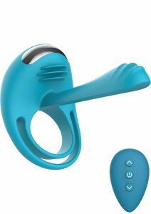 ToyJoy Passionate Joy Stick C-Ring silikonowy, wibrujący, z pilotem, dwa silniki, czarny