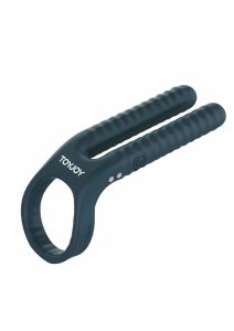 Fushion Vibrating Couple Ring silikonowy pierścień wibrujący dla par, wypustki, czarny