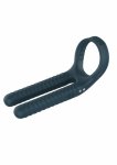 Fushion Vibrating Couple Ring silikonowy pierścień wibrujący dla par, wypustki, czarny