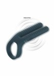 Fushion Vibrating Couple Ring silikonowy pierścień wibrujący dla par, wypustki, czarny