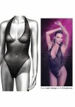 CalExotics Radiance Deep V Bodysuit siateczkowy kostium z kryształkami, uniwersalny rozmiar