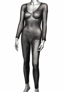 CalExotics Radiance Plus Size Bodystocking siateczkowy kostium z kryształkami, 3XL