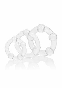 CalExotics Island Rings – zestaw 3 elastycznych pierścieni intymnych TPR S/M/L z wypustkami