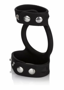 CalExotics Silicone Tri-Snap C & B Cage – system wsparcia anatomicznego 3w1, silikonowy, czarny