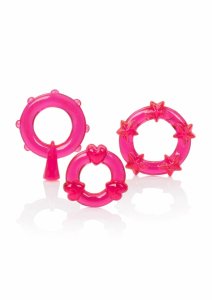 CalExotics Magic C-Rings – zestaw 3 elastycznych pierścieni TPR z wypustkami, przezroczyste
